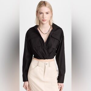 A.L.C. Elegant Black Cropped Top